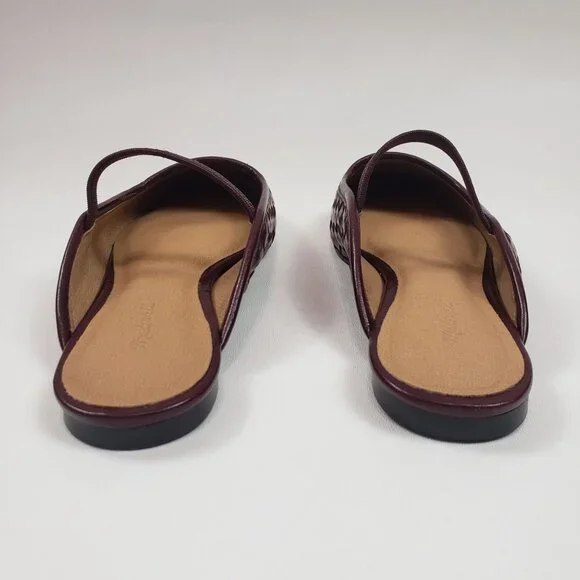 Madewell Burgundy Woven Leather Mary Jane Flats - Picture 5 of 16
